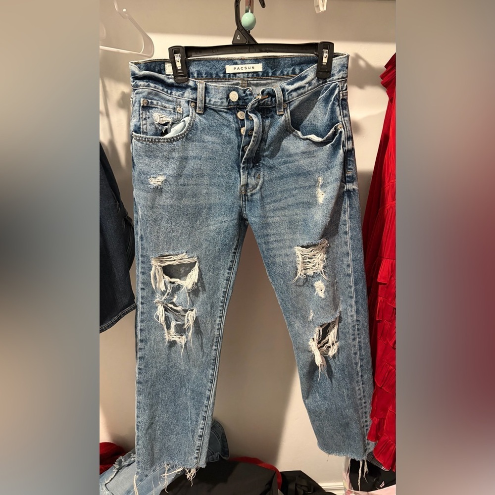 PacSun Vintage Loose Light Blue Distressed Jeans